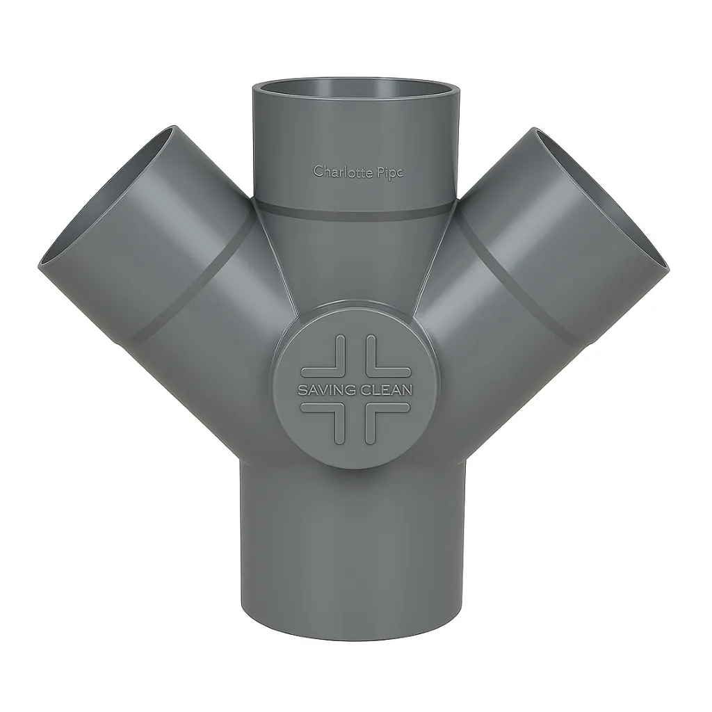 VMT Access Double Y-Branch 45° Solvent Weld for Dual Angled Connections