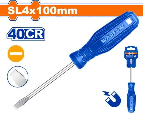 Professional Slotted Screwdriver with Chrome Vanadium Steel Tip