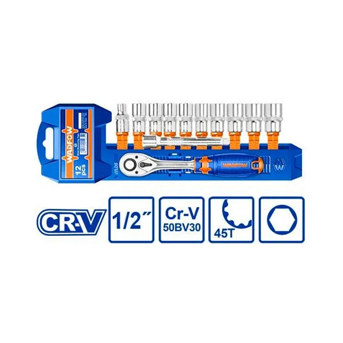 Professional 12-Piece Socket Set with 1/2-Inch Drive